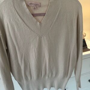 Philosophy Cream V-Neck Sweater